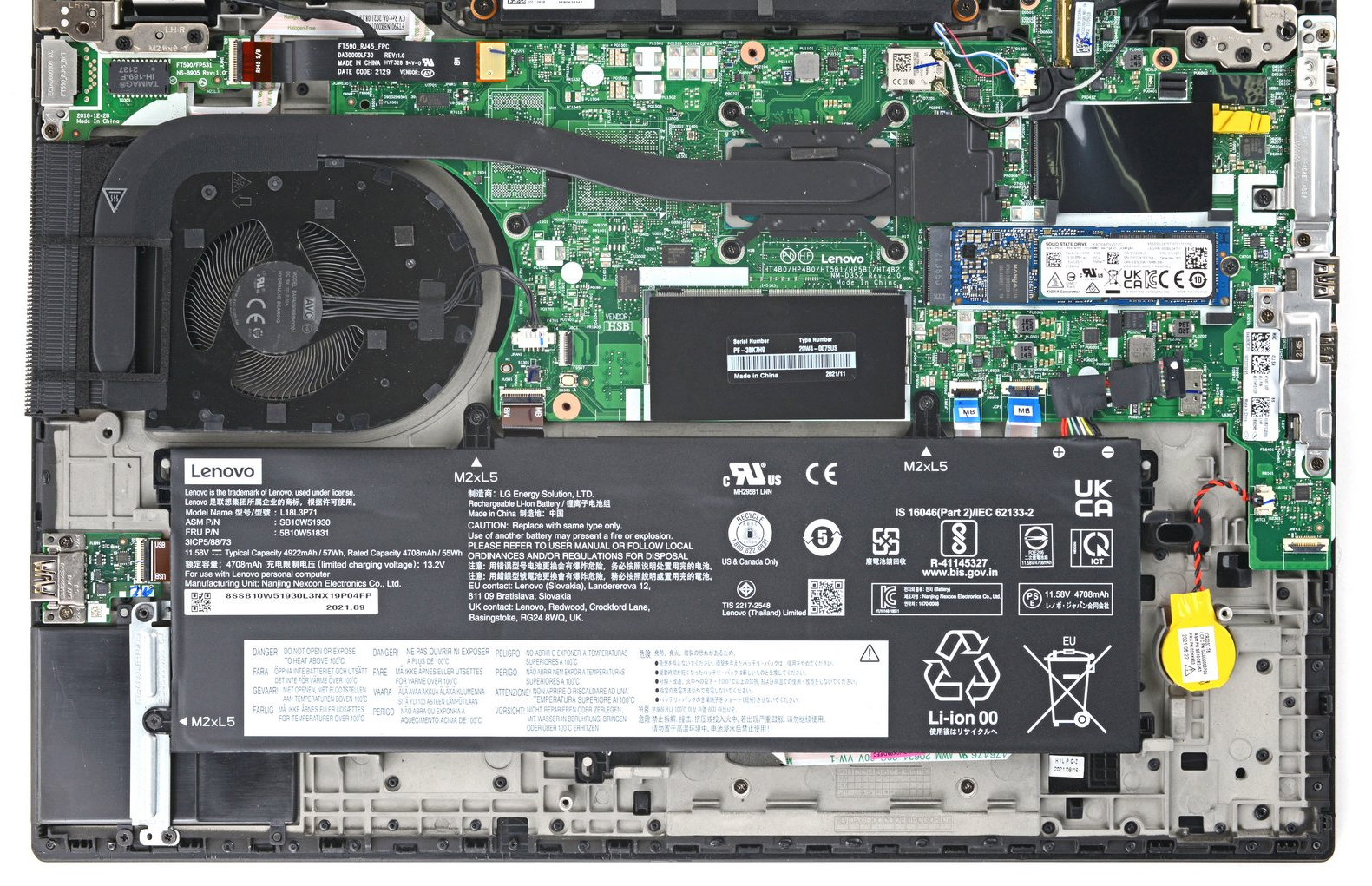 Internal Photo of Lenovo ThinkPad P15 Gen 2 T15g Gen 2 GPU fan original SUNON (ThinkPad T15 Gen 2)